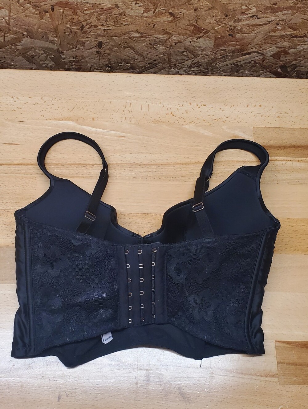 Victoria's Secret- Very Sexy Black Satin Longline Bustier Bra- 32DD - Picture 7 of 7
